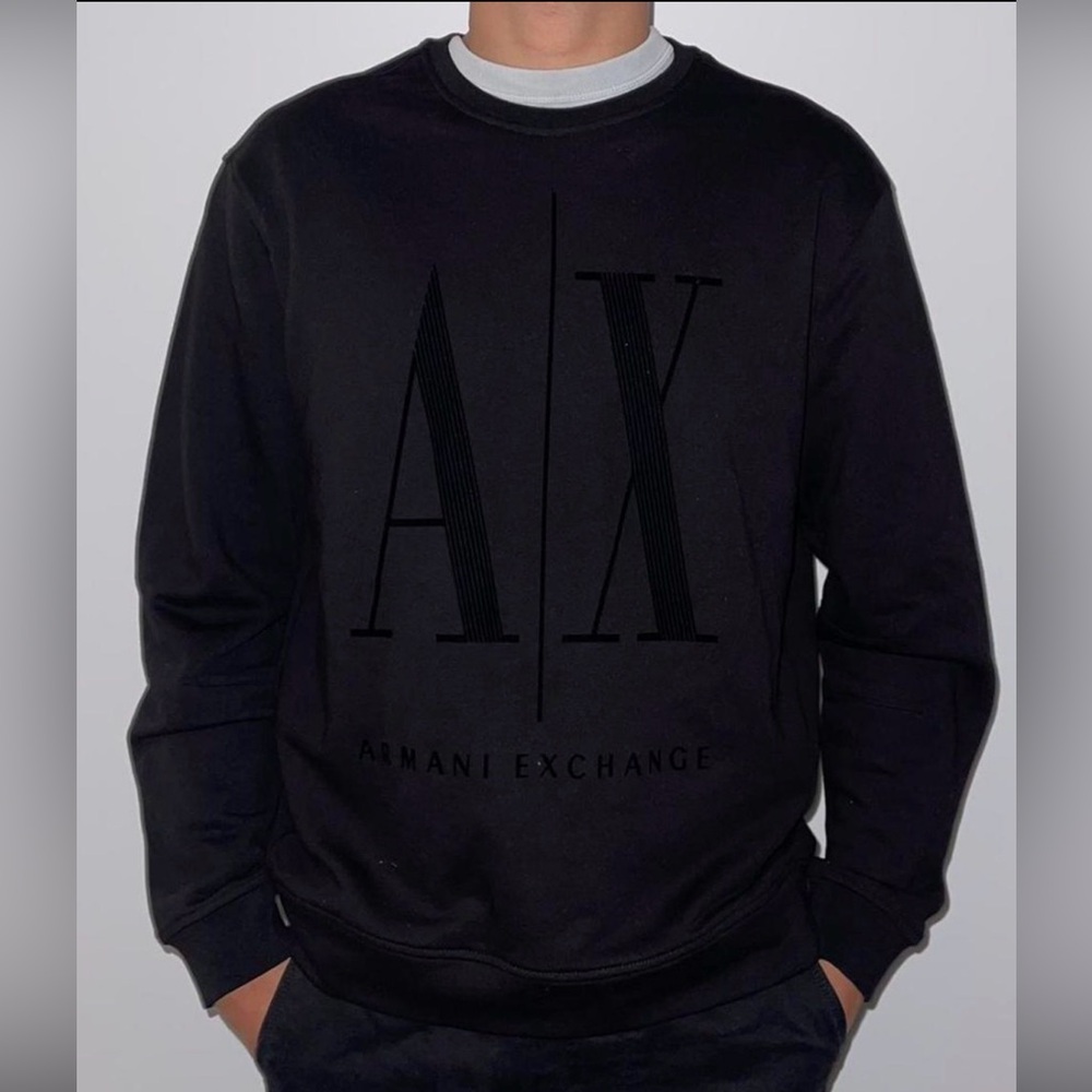 Armani Exchange Men's Black Sweatshirt Size M